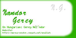 nandor gerey business card